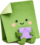 Forma Notes, a folded green paper note