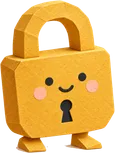 Forma Passwords, a golden paper padlock